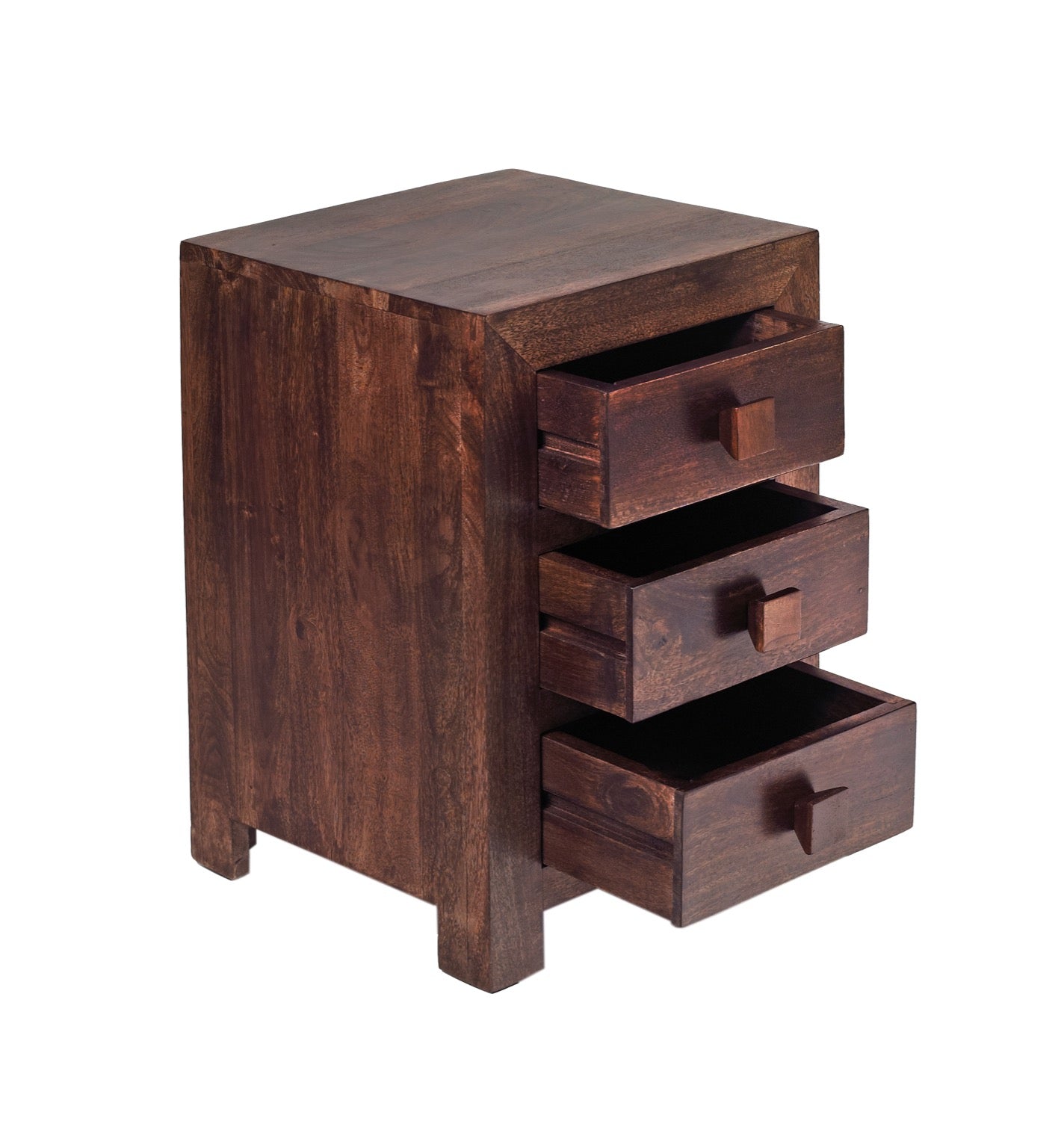Sapeli 3 Drawer Bedside