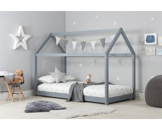Little House Single Bed - Grey