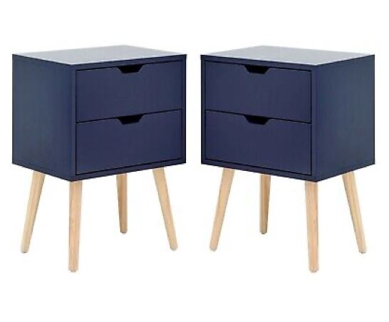 Nessi 2 Drawer Bedsides (Pair)- Nightshadow Blue