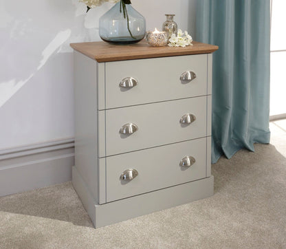 Kinsley 3 Drawer Chest-Grey