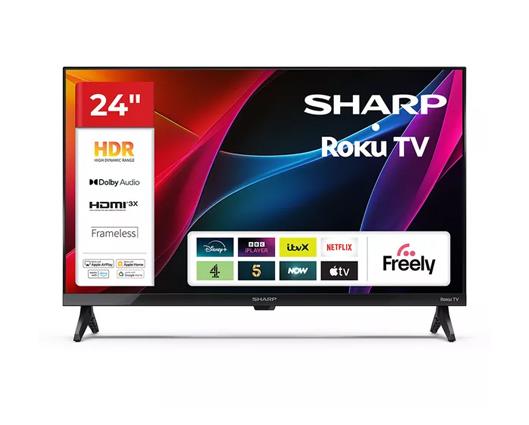 SHARP 1T-C24HD2725KB Roku TV 24" Smart HD Ready HDR LED TV