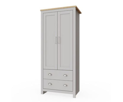 Lincoln 2 Door Wardrobe- Light Grey