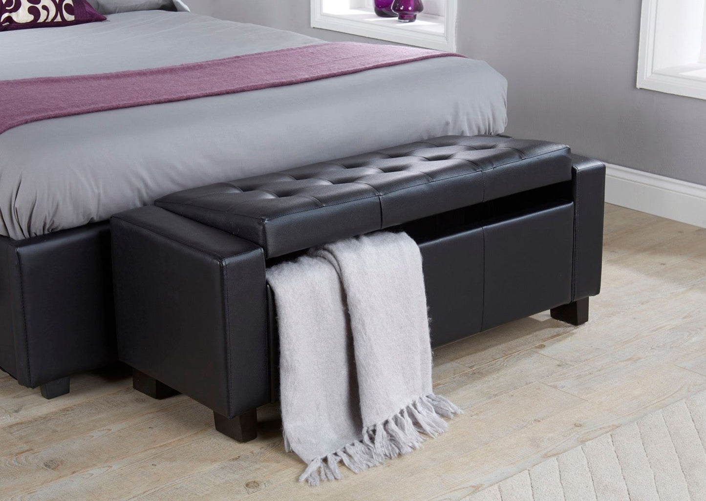 Vanessa Ottoman Bench-Black