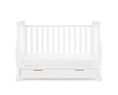 Seren Mini Cot Bed + Moisture Mngmnt Mattress - White