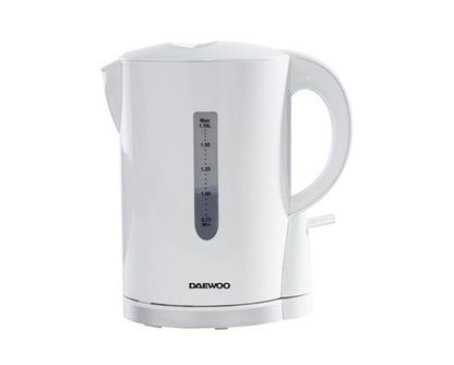 Daewoo 1.7L White Plastic Kettle, 2 Slice White Plastic Toaster and Tower 20L 800W Manual Microwave