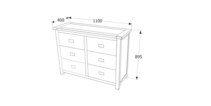 Ballard 3+3 Drawer Wide Chest