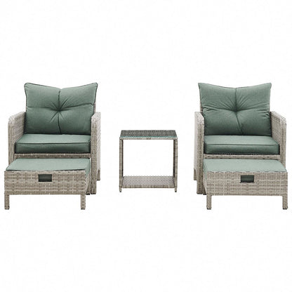 Grenada 5PC Armchair Set w/ Grey Cushions