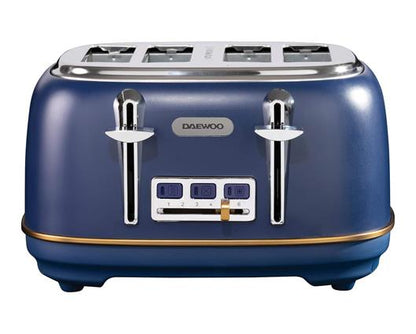 Daewoo Atoria Navy Blue 4 Slice Toaster