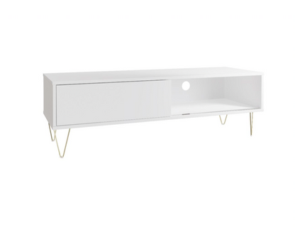Maeve Sliding Door TV Stand- White