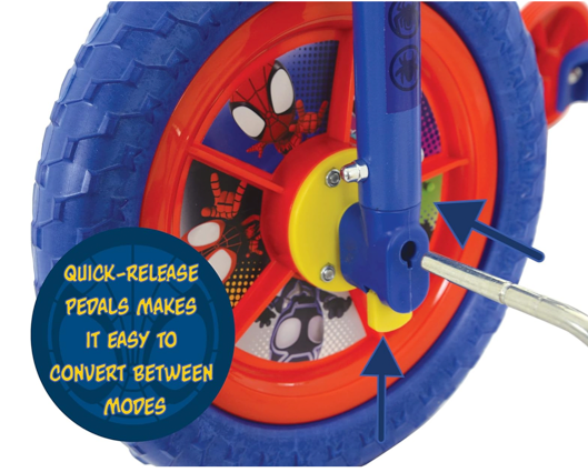 Spidey and his Amazing Friends Switch It Multi Character 2-in-1 Training Bike