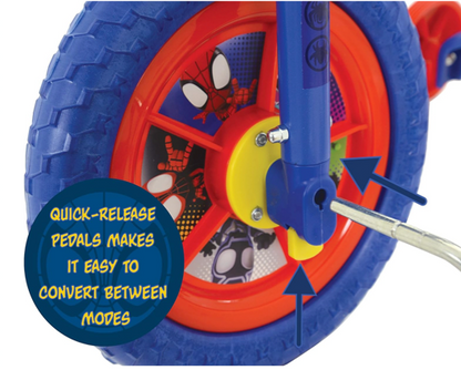 Spidey and his Amazing Friends Switch It Multi Character 2-in-1 Training Bike