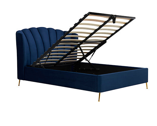 Lottie King Ottoman Bed - Midnight Blue