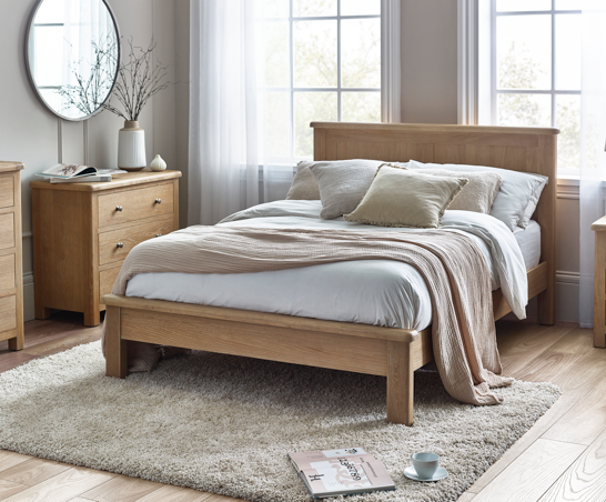 Memphis Double Bed - Limed Oak