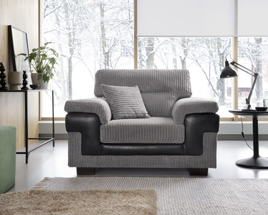 Sofia Armchair - Black & Grey