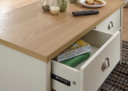 Lachlan 2 Drawer Coffee Table-Cream