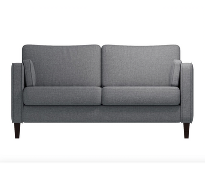 Cora 2 Seater Cushion Back Sofa- Light Grey