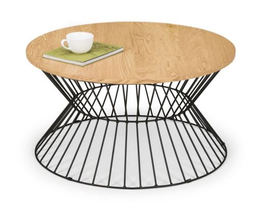 Round Wire Coffee Table - Oak