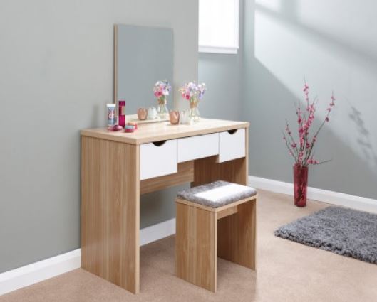 Ella Dressing Table Set-Oak & White