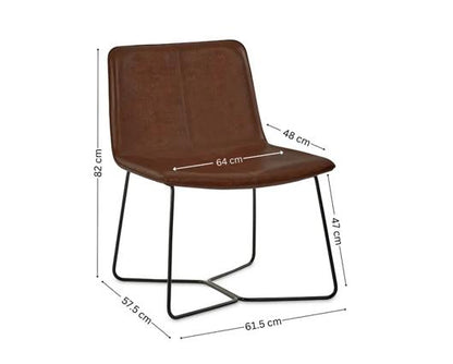 Joren PU Leather Accent Chair - Brown