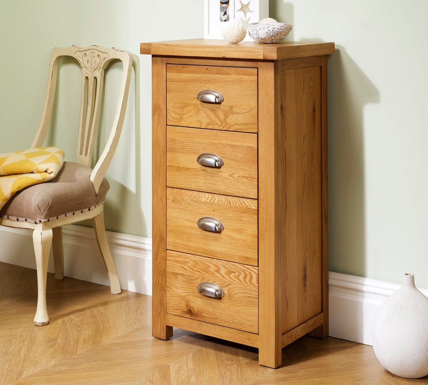 Winona 4 Drawer Narrow Chest - Oak