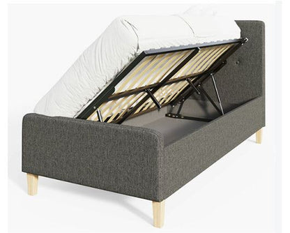 Ashbourne Single Ottoman-Dark Grey