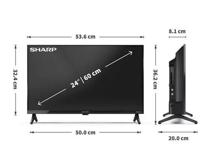 SHARP 1T-C24HD2725KB Roku TV 24" Smart HD Ready HDR LED TV