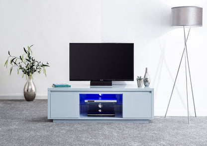 Arctic High Gloss LED Large TV Unit-Grey