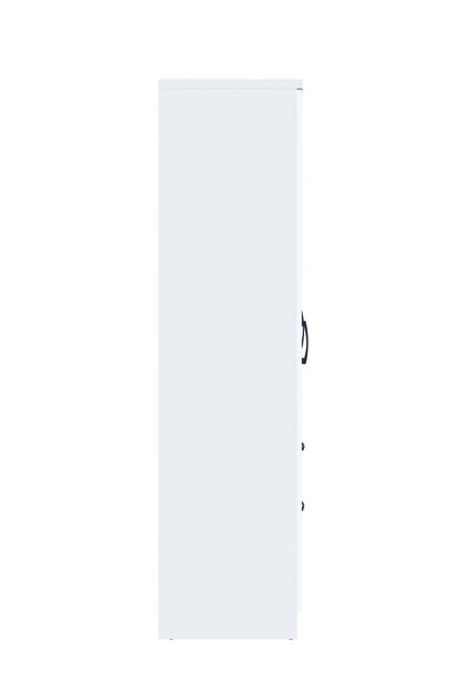 6 Door Wardrobe - White (Black Handles)