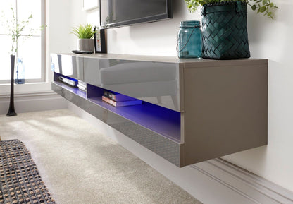 Graze LED 180cm Wall TV Unit-Grey