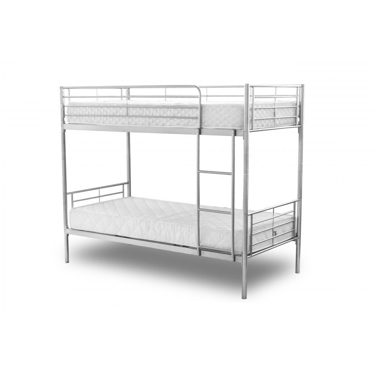 Chicago Bunk Bed Silver + 2 x Comfort Mattresses