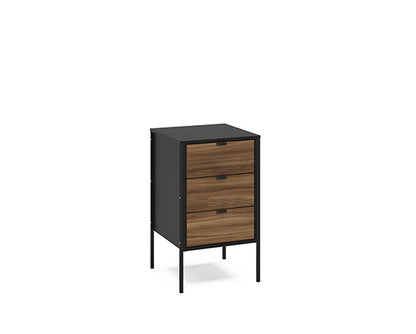 Opus 3 Drawer Storage Unit- Walnut & Black
