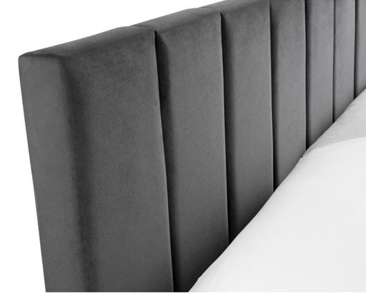 Rosa Velvet Single Bed - Grey