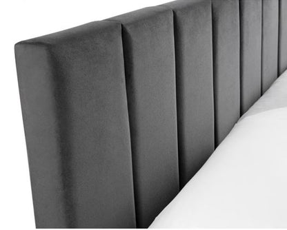 Rosa Velvet Single Bed - Grey