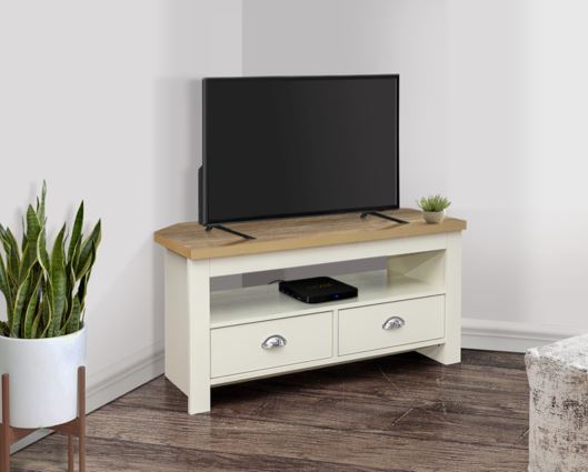 Highgate Corner TV Unit - Cream