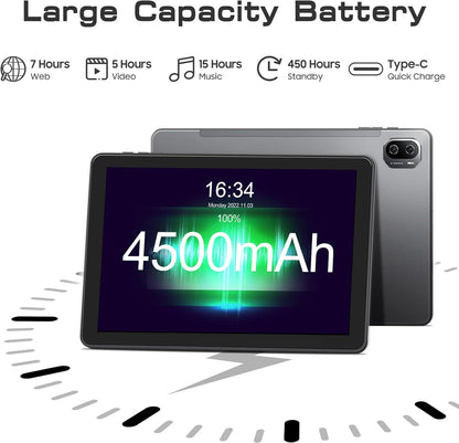 Haehne 10" Tablet Android 12 128GB WiFi - Grey