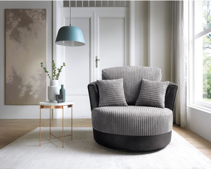 Sofia Swivel Chair - Black & Grey
