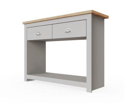 Lincoln 2 Drawer Console Table- Light Grey