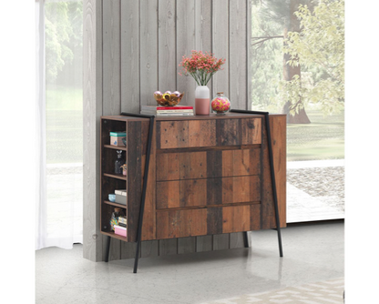 Burr 3 Piece Bedroom Set 4 Drawers