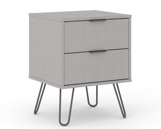 Austin Grey 2 Drawer Bedside Cabinet