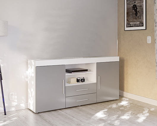 Edgeware 2 Door 2 Drawer Sideboard- White & Grey