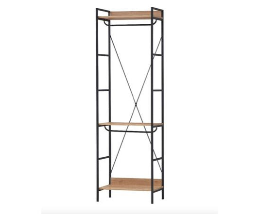 Cohen Open Wardrobe with 3 Shelves- Riveria Oak