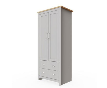 Lincoln 2 Door Wardrobe- Light Grey