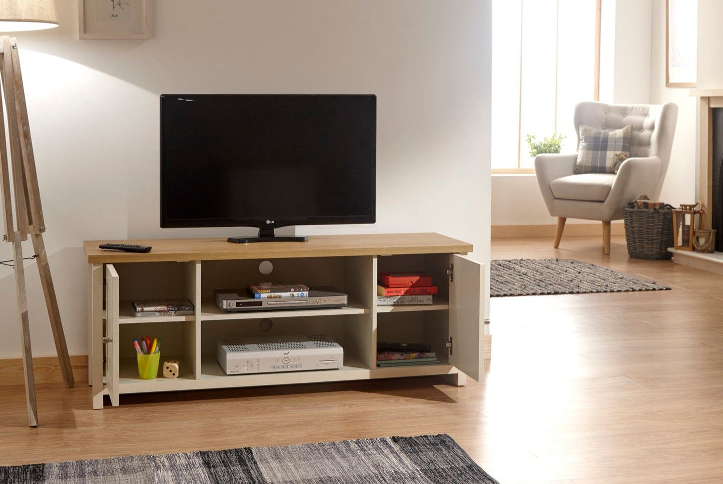 Lachlan Large TV Unit-Cream