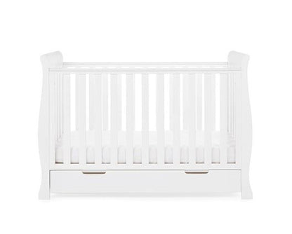 Seren Mini Cot Bed + Moisture Mngmnt Mattress - White