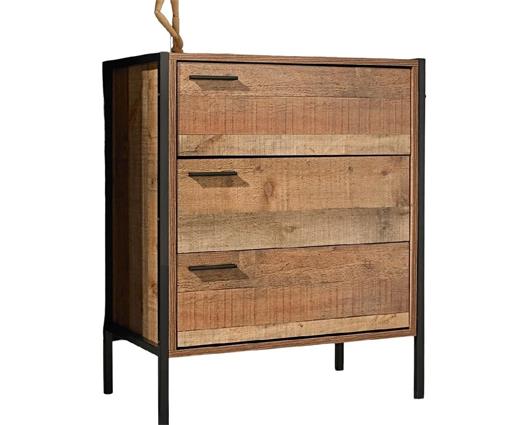 Harben 3 Drawer Chest Distressed Oak Effect