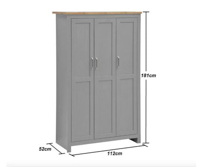 Lincoln 3 Piece Bedroom Set (3 Door Wardrobe, 2+2 Chest, 2 Drawer Bedside)