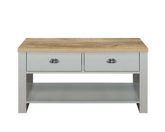 Highgate 2 Drawer Coffee Table - Grey
