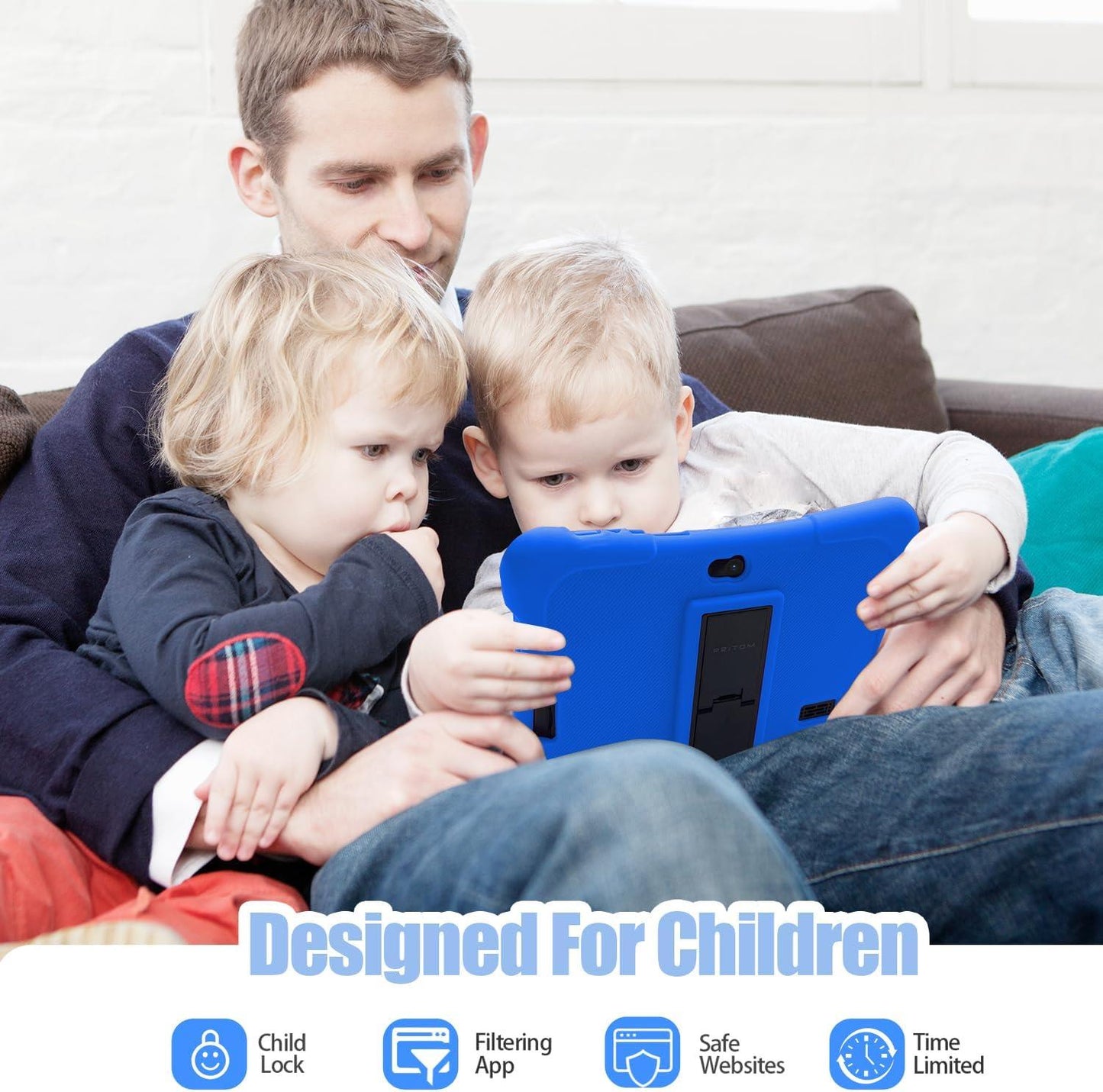 PRITOM Kids Tablets 7" WiFi Android 13 32GB - Blue