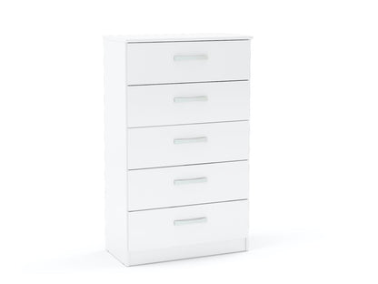 Larz 5 Drawer Chest - White