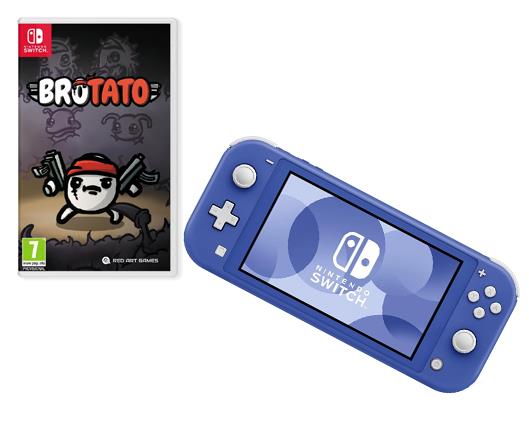 Nintendo Switch Lite Blue Console with Brotato